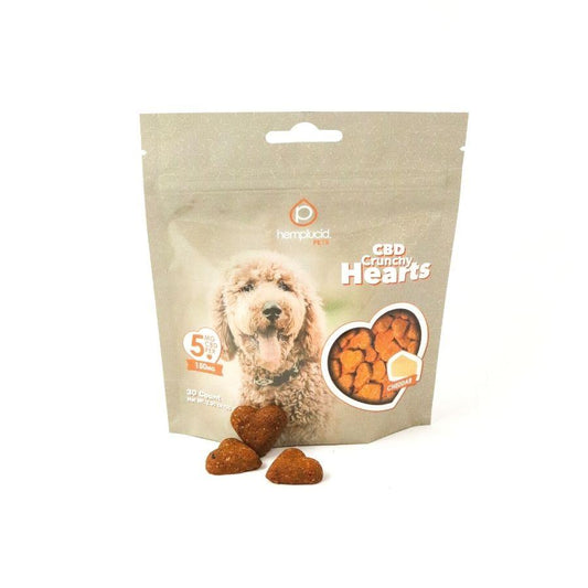 CBD Crunchy Hearts Dog Treats 5MG - 30 count